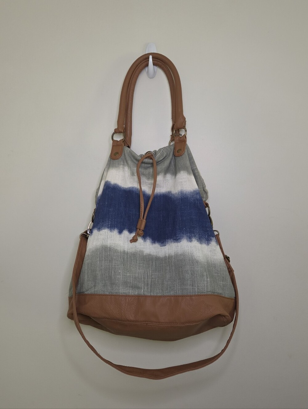 Old Navy Blue Gray Tie Dye Hobo Style Bag Purse